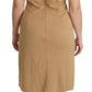 Ralph Lauren Brown V-neck Shift Knee Length Viscose Dress