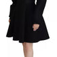 Dolce & Gabbana Black Long Sleeves A-line Mini Cotton Dress