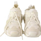 Dolce & Gabbana White Fabric Suede Sorrento Lace Up Sneakers Shoes