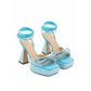 MACH & MACH Light Blue Leather Platforms & Wedge