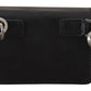 Dolce & Gabbana Black Leather Bifold Shoulder Sling Women Wallet