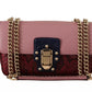 Dolce & Gabbana Pink Red Exotic Skins Gold Chain Purse LUCIA Leather Bag