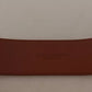 Dolce & Gabbana Brown Wide Waist Design Leather Gold Metal Buckle Belt