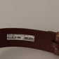 Dolce & Gabbana Brown Wide Waist Leather Gold Oval Metal Buckle Belt