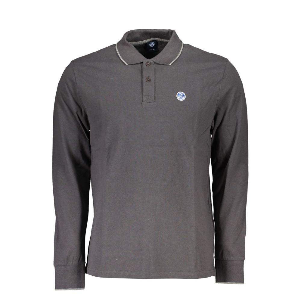 North Sails Gray Cotton Men Polo Shirt