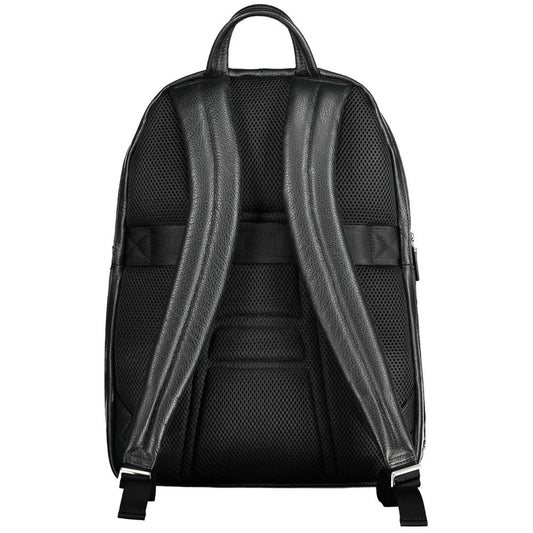 Piquadro Black Leather Men Backpack