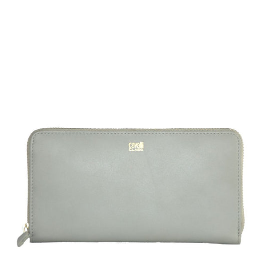 Cavalli Class Gray Calfskin Women Wallet