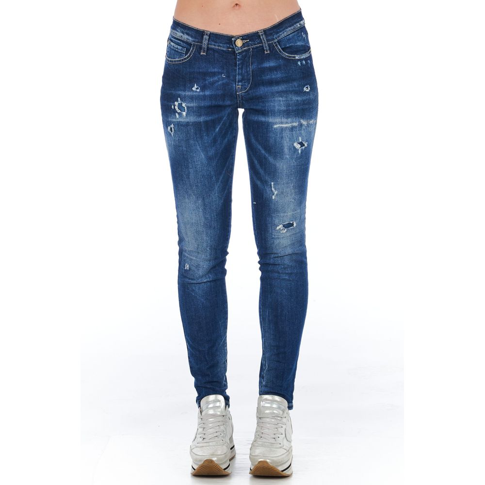 Frankie Morello Blue Cotton Women Jeans