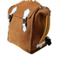 Dolce & Gabbana Brown Yellow Suede Leather Logo Backpack Bag