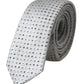 Dolce & Gabbana Light Gray Polka Dot Silk Adjustable Men Tie