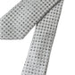 Dolce & Gabbana Light Gray Polka Dot Silk Adjustable Men Tie