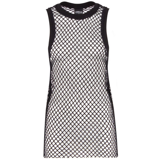 Comme Des Fuckdown Black Polyester Women Tank Top