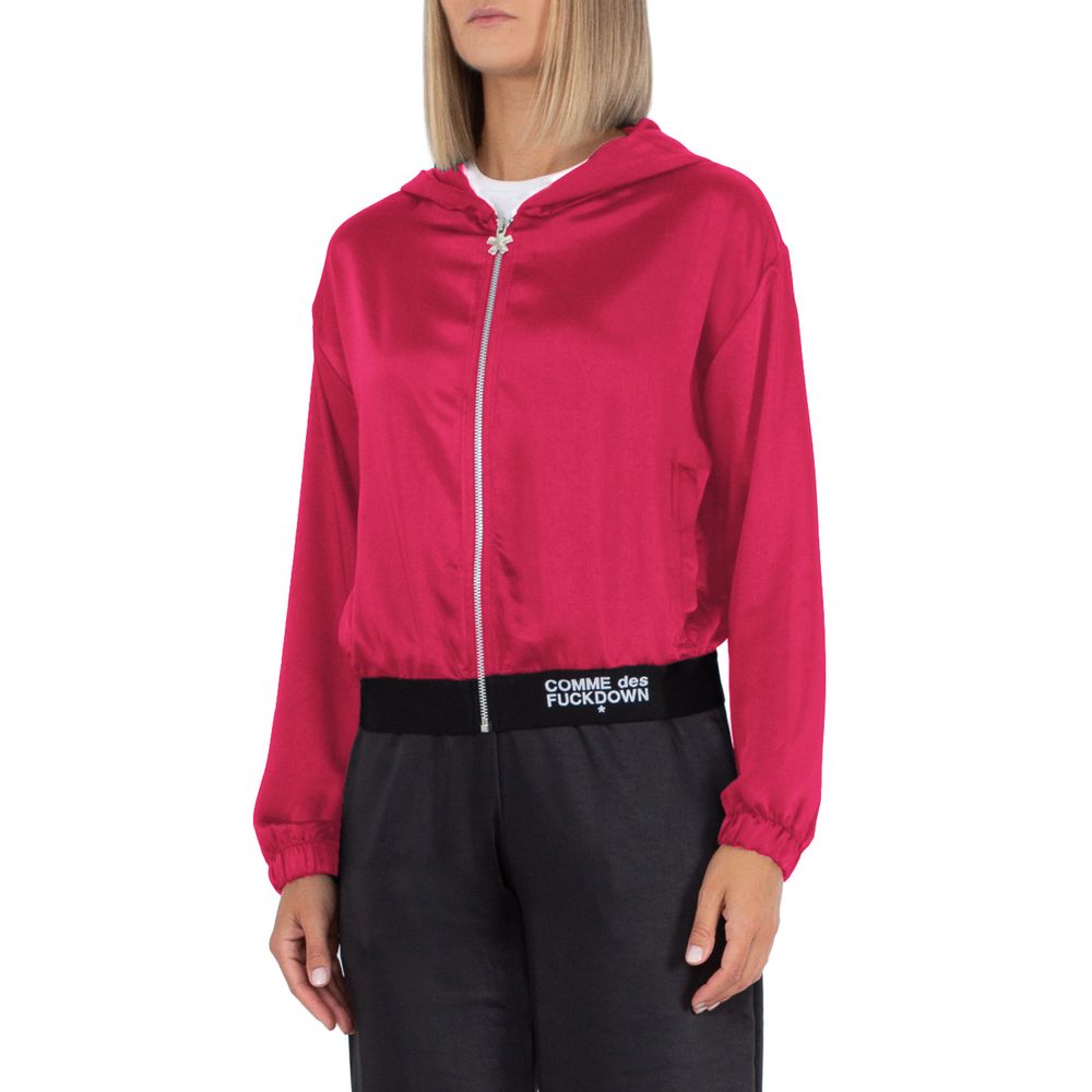 Comme Des Fuckdown Fuchsia Polyester Women's Hooded Jacket