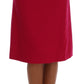 Dolce & Gabbana Pink Wool Knee Long A-Line Skirt