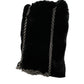 Dolce & Gabbana Black Faux Fur Silver Chain Crossbody Shoulder Purse Bag