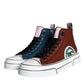 Dolce & Gabbana Multicolor Patchwork High Top Sneaker Shoes