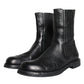 Dolce & Gabbana Black Horse Leather Mid Calf Boots Men Shoes