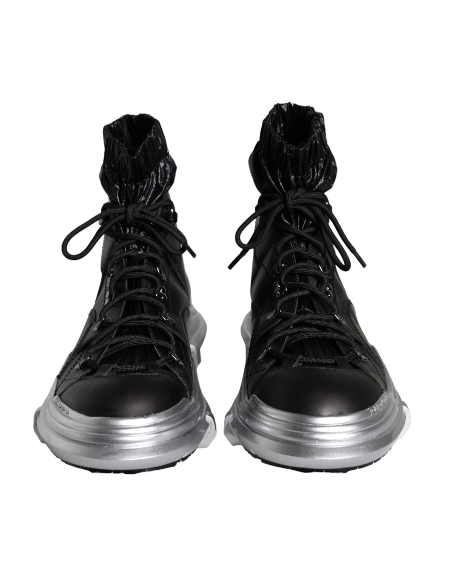 Dolce & Gabbana Black Nylon Galileo High Top Sneakers Shoes