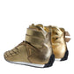 Dolce & Gabbana Gold Leather Sartoria High Top Sneakers Shoes