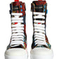 Dolce & Gabbana Multicolor Patchwork Logo High Top Sneakers Shoes