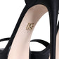 Dolce & Gabbana Black Lamb Leather Ankle Strap Sandals Shoes