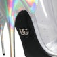 Dolce & Gabbana Silver Iridescent PVC Pointed Short Boots Shoes