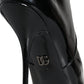 Dolce & Gabbana Black Patent Leather Pointed Ankle Boot Shoes