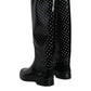 Dolce & Gabbana Black Polka Dot Rubber Knee High Boots Shoes