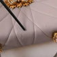 Dolce & Gabbana Light Gray Devotion Gold Heart Leather Shoulder Bag