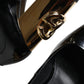 Dolce & Gabbana Black Gold Patent Leather Logo Heels Pumps Shoes