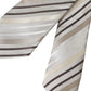 Dolce & Gabbana Beige Stripes Fantasy Silk Adjustable Men Tie