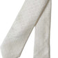 Dolce & Gabbana Off White Patterned Silk Adjustable Men Tie