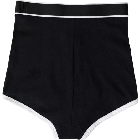 Dolce & Gabbana Black Cotton Stretch Branded Logo Underwear