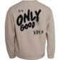 Dolce & Gabbana Beige Cotton Crew Neck Sweatshirt Sweater Mens Sweater