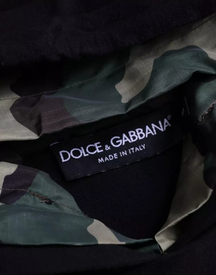 Dolce & Gabbana Black Camouflage Hooded Sweatshirt Sweater Mens Sweater