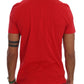 Frankie Morello Chic Red 'RIDERS' Motive Crewneck Tee