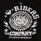 Frankie Morello Chic Black Crewneck Tee with 'RIDERS' Motif