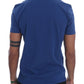 Frankie Morello Stylish Blue Riders Motif Cotton Tee