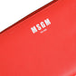 MSGM Red Leather Continental Zip Around Card Holder Bifold Clutch Wallet