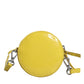 MSGM Yellow Leather Logo Crossbody Sling Shoulder Round Bag