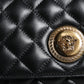 Versace Black Quilted Lambskin Leather Crossbody Shoulder Bag