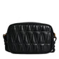 Versace Black Quilted Lamb Leather Camera Case Shoulder Bag