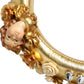 Dolce & Gabbana Gold Leather Floral Crystal Angel Headphones