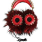 Dolce & Gabbana Red Gold Crystal Fur Headset Audio AUX Headphones