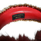 Dolce & Gabbana Red Gold Crystal Fur Headset Audio AUX Headphones