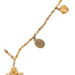 Dolce & Gabbana Gold Tone Brass Chain Religious Cross Pendant Necklace