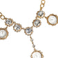 Dolce & Gabbana Gold Chain Brass Crystal Clock Statement Necklace