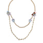 Dolce & Gabbana Gold Chain Brass Floral Layered Crystal Pearl Necklace