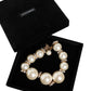 Dolce & Gabbana White Maxi Faux Pearl Beads Crystals Gold Chain Necklace