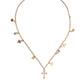 Dolce & Gabbana Gold Tone Brass Chain Religious Cross Pendant Necklace